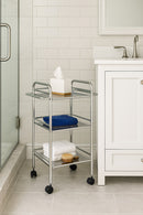 Lucy 3-Tier Shelf Trolley/ Storage Rolling Cart With 2 Handles