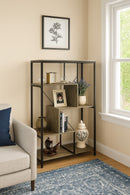 Estelle Industrial Metal And Wood Storage Book Shelf-Vintage Colour