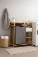Happer Bamboo Laundry Storage and Hamper Organizer
