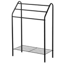 Freestanding Towel Rack With Bottom Shelf,Black