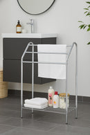 Freestanding Towel Rack With Bottom Shelf,Chrome