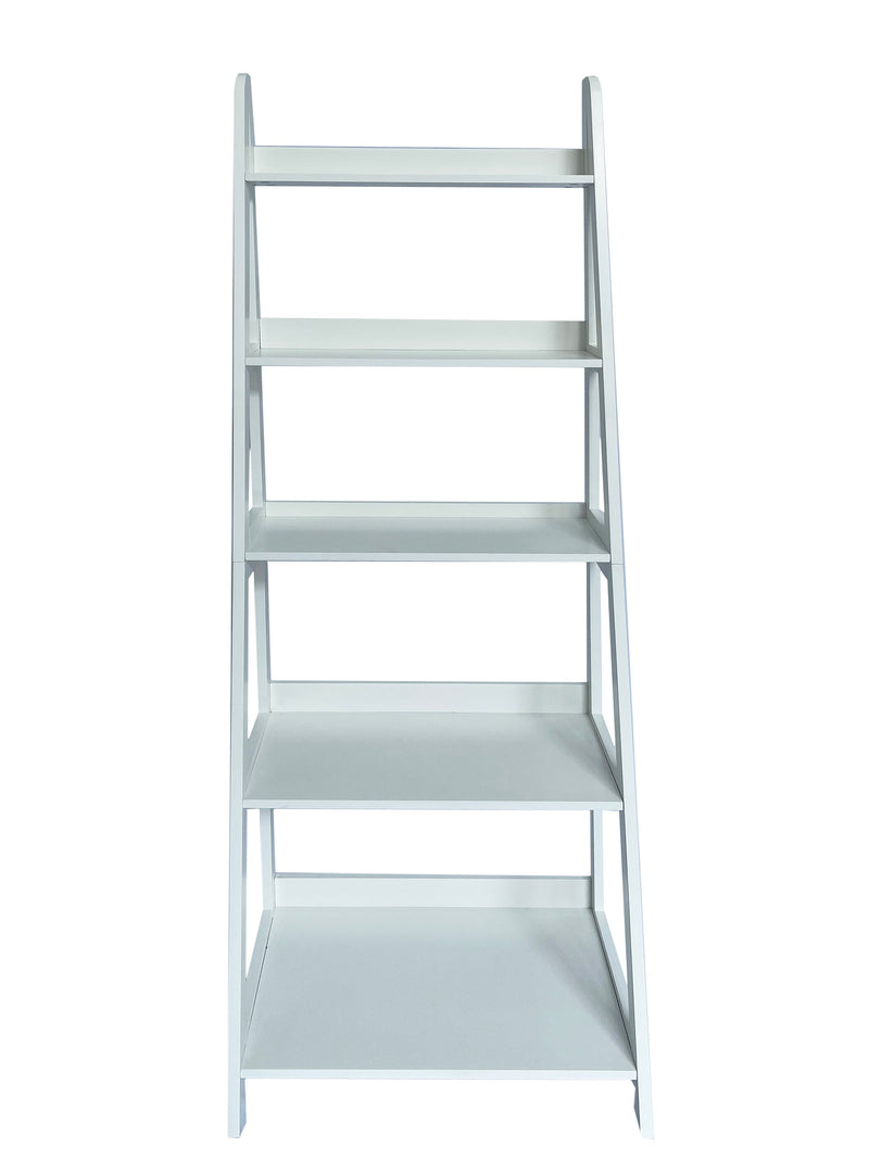 Free Standing 5-Tier Ladder Bookshelf/Display Shelf,White