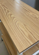 3 Tiers Storage Trolley On Wheels With Wooden Shelves