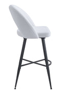 Set Of 2 Lincoln Swivel Barstool w Padded Seat and Black Base-Cream Linen,BST20C - Aspect Furniture Store