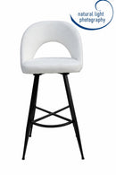 Set Of 2 Lincoln Swivel Barstool w Padded Seat and Black Base-Cream Linen,BST20C - Aspect Furniture Store