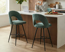 Set Of 2 Lincoln Swivel Barstool w Padded Seat and Black Base-Green Linen,BST20GN - Aspect Furniture Store