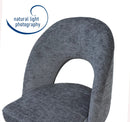 Set Of 2 Lincoln Swivel Barstool w Padded Seat and Black Base-Grey Linen,BST20GY - Aspect Furniture Store