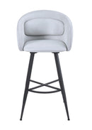 Set Of 2 Skylar Upholstered Swivel Barstool,Black Metal Legs-Cream Linen,BST21CR - Aspect Furniture Store