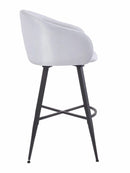 Set Of 2 Skylar Upholstered Swivel Barstool,Black Metal Legs-Cream Linen,BST21CR - Aspect Furniture Store