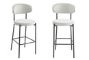 Set Of 2 Charlotte Kitchen Counter Stools with Curved Back and Footrest,Black Metal Legs-Cream Velvet,BST22C - Aspect Furniture Store