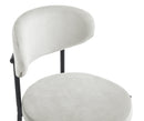 Set Of 2 Charlotte Kitchen Counter Stools with Curved Back and Footrest,Black Metal Legs-Cream Velvet,BST22C - Aspect Furniture Store