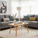 Nikko Bamboo Coffee Table With Shelf,Natural Bamboo