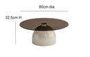 Frankie Modern Glass Top Circle Center Coffee Table,Smoke Grey/Beige,80cm Dia - Aspect Furniture Store