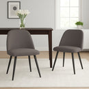 Harlow Set of 2 Upholstered Dining Chairs (Grey)