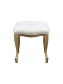 French style Jade Dressing Table Stool , White Washed Wood, Beige Cushion - Aspect Furniture Store
