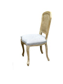 French Style Solid Wood Frame Rattan Back Lillie Dining Chair,Set Of 2-Grey Linen - Aspect Furniture Store