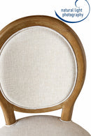 Set of 2 Reiss French Country Dining Chairs, Beige Upholstered Solid Wood Chairs,Beige Linen,CH084BGD - Aspect Furniture Store