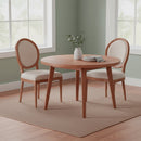 Set of 2 Reiss French Country Dining Chairs, Beige Upholstered Solid Wood Chairs,Beige Linen,CH084BGD - Aspect Furniture Store