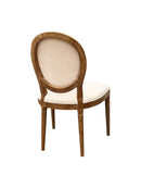 Set of 2 Reiss French Country Dining Chairs, Beige Upholstered Solid Wood Chairs,Beige Linen,CH084BGD - Aspect Furniture Store