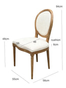 Set of 2 Reiss French Country Dining Chairs, Beige Upholstered Solid Wood Chairs,Beige Linen,CH084BGD - Aspect Furniture Store