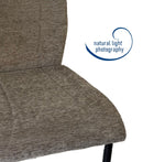 Set Of 2 Anna Upholstered Dining Chairs Black Metal Legs,Light Brown Fabric-CH79LBR - Aspect Furniture Store