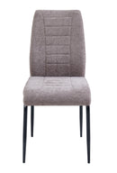 Set Of 2 Anna Upholstered Dining Chairs Black Metal Legs,Light Brown Fabric-CH79LBR - Aspect Furniture Store