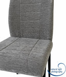 Set Of 2 Anna Upholstered Dining Chairs Black Metal Legs,Light Grey Fabric-CH79LG - Aspect Furniture Store