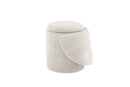 Beth Boucle Dressing Table Storage Stool, Beige-CH80BG - Aspect Furniture Store