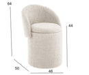 Beth Boucle Dressing Table Storage Stool, Beige-CH80BG - Aspect Furniture Store