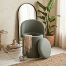 Beth Boucle Dressing Table Storage Stool, Green-CH80GN - Aspect Furniture Store
