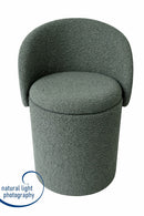 Beth Boucle Dressing Table Storage Stool, Green-CH80GN - Aspect Furniture Store