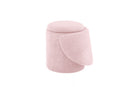 Beth Boucle Dressing Table Storage Stool, Pink-CH80PK - Aspect Furniture Store