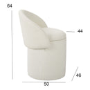Beth Boucle Dressing Table Storage Stool, White-CH80W - Aspect Furniture Store