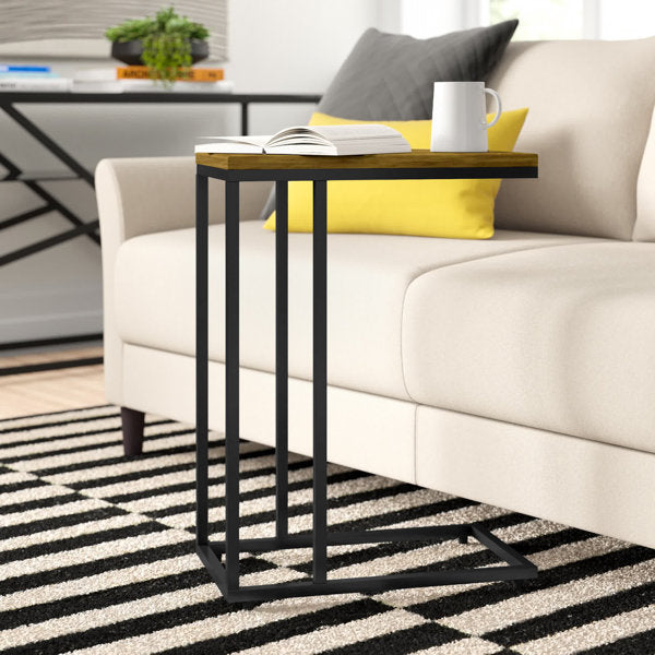 Bellini C Shaped Table/ Sofa Side Table (Vintage/Black)