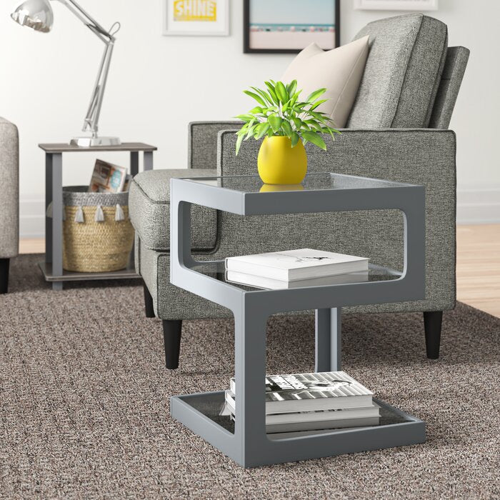 Rossini Triple Level Side Table-Grey