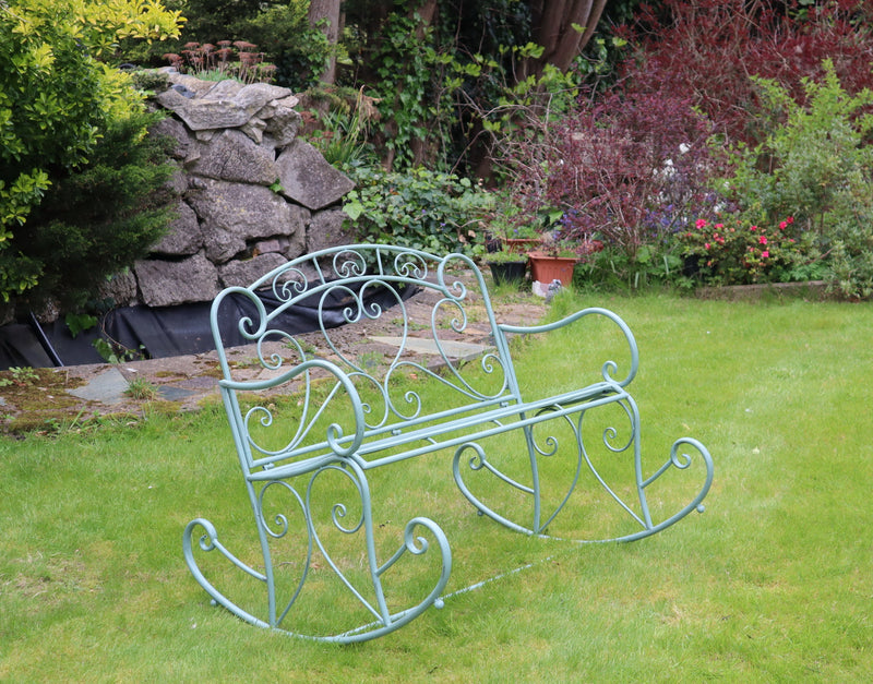 Salvora Metal Rocking Garden Bench, Sage Green-GF10SG-KD