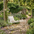 Salvora Metal Rocking Garden Bench, Antique White-GF10W-KD - Aspect Furniture Store