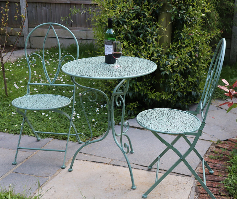 French Style Metal Bistro Set,Avignon Bistro Set,Sage Green