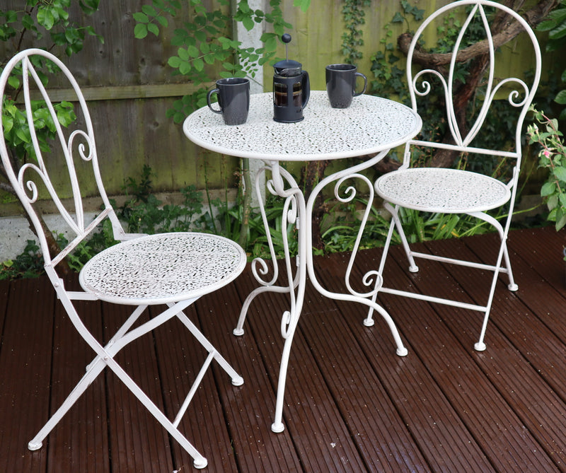 French Style Metal Bistro Set,Avignon Bistro Set, Antique White