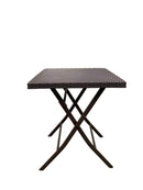 Ivy Folding Garden Balcony 3 Pieces Rattan Bistro Set ,Brown-GF15BR - Aspect Furniture Store