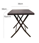 Ivy Folding Garden Balcony 3 Pieces Rattan Bistro Set ,Brown-GF15BR - Aspect Furniture Store