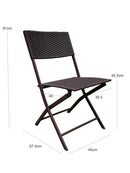 Ivy Folding Garden Balcony 3 Pieces Rattan Bistro Set ,Brown-GF15BR - Aspect Furniture Store