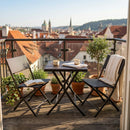 Ivy Folding Garden Balcony 3 Pieces Rattan Bistro Set ,Brown-GF15BR - Aspect Furniture Store