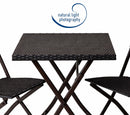 Ivy Folding Garden Balcony 3 Pieces Rattan Bistro Set ,Brown-GF15BR - Aspect Furniture Store