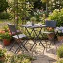 Ivy Folding Garden Balcony 3 Pieces Rattan Bistro Set ,Grey-GF15GY - Aspect Furniture Store