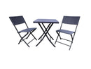 Ivy Folding Garden Balcony 3 Pieces Rattan Bistro Set ,Grey-GF15GY - Aspect Furniture Store
