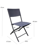 Ivy Folding Garden Balcony 3 Pieces Rattan Bistro Set ,Grey-GF15GY - Aspect Furniture Store