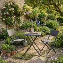 Ivy Folding Garden Balcony 3 Pieces Rattan Bistro Set ,Grey-GF15GY - Aspect Furniture Store