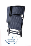Ivy Folding Garden Balcony 3 Pieces Rattan Bistro Set ,Grey-GF15GY - Aspect Furniture Store