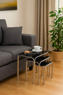 Lisbon Nesting Tables/Side End Tables-Black